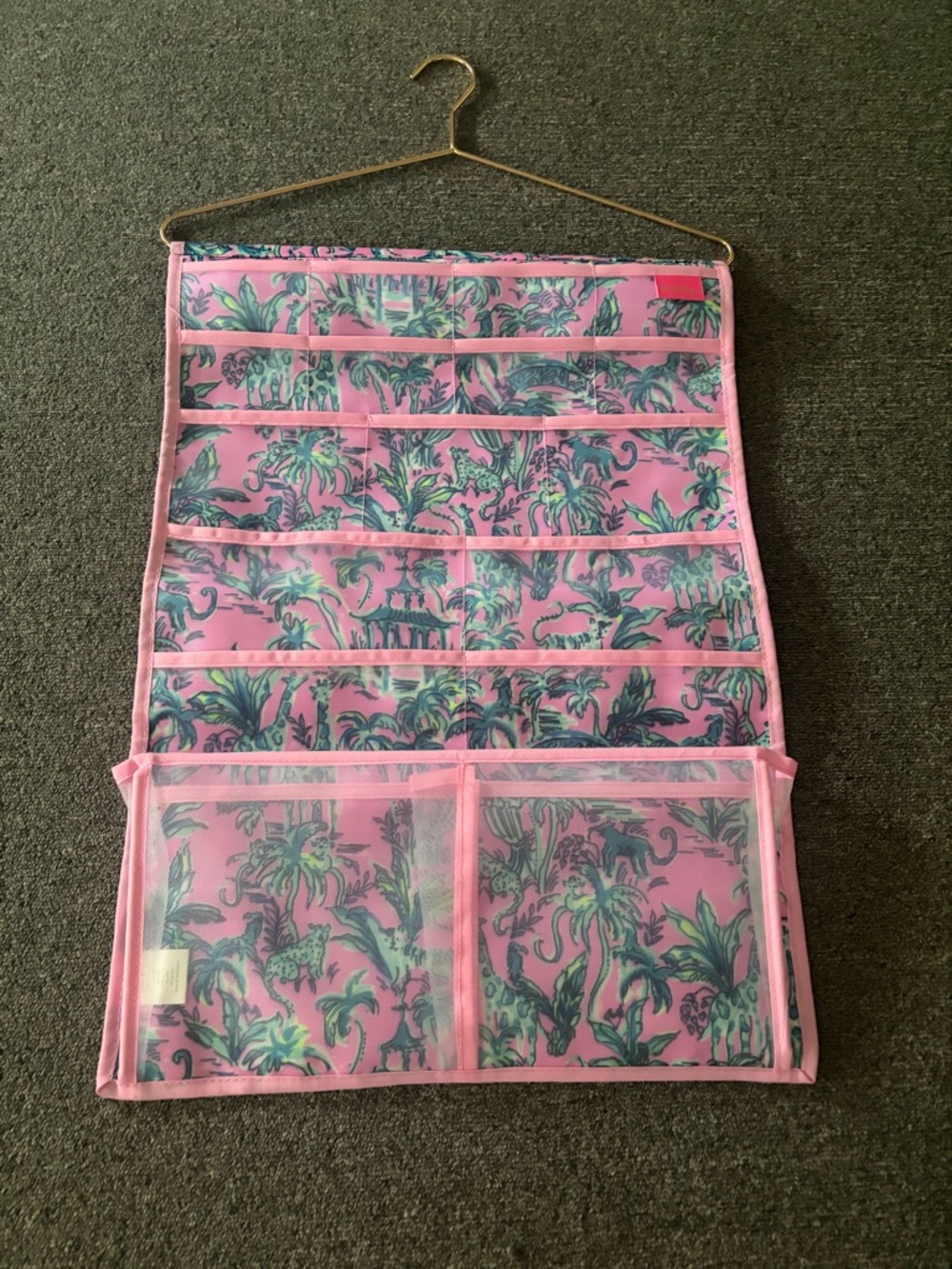 Lilly Pulitzer tropical pink hanging organizer